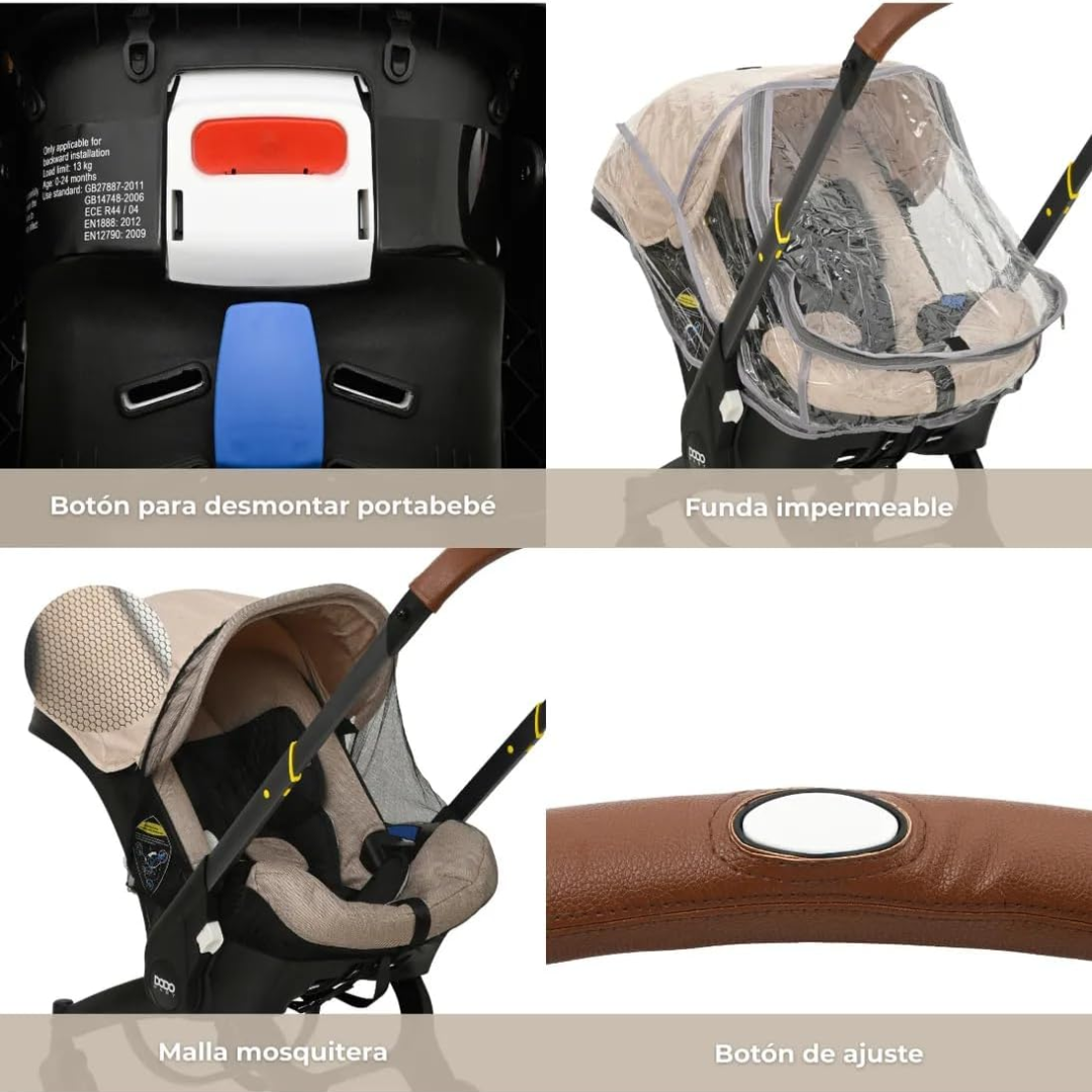 CARRIOLA PORTABEBE TIPO DONNA BEIGE - Imagen 3