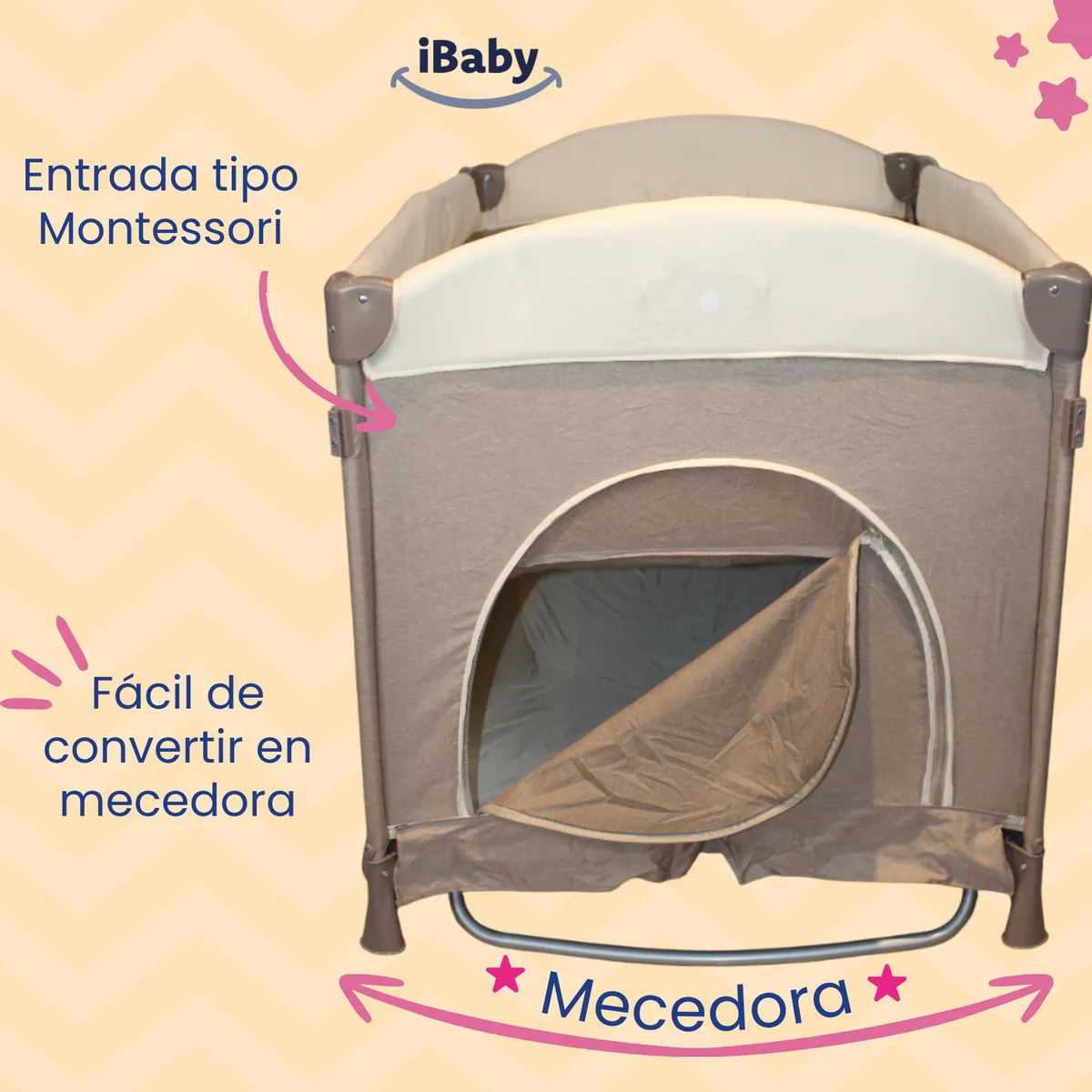 Cuna Corral Colecho Dolche 4 en 1 Beige - Imagen 5