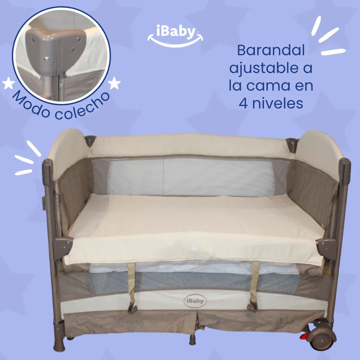 Cuna Corral Colecho Dolche 4 en 1 Beige - Imagen 9
