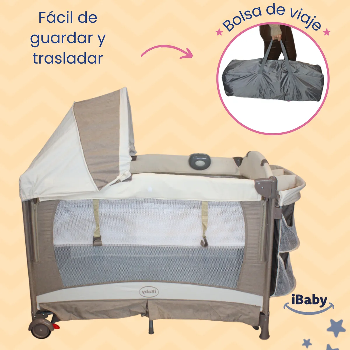 Cuna Corral Colecho Dolche 4 en 1 Beige - Imagen 6