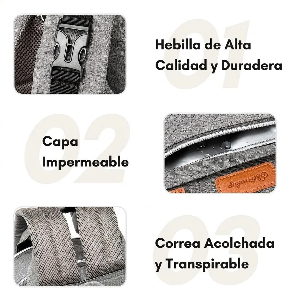 PAÑALERA MOCHILA Simple Rosa - Imagen 6