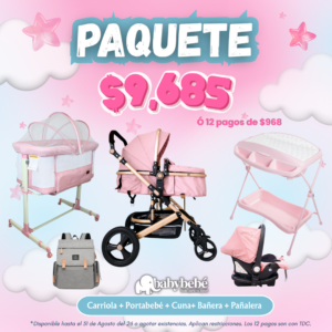 Paquete de carriola, portabebé, colecho, bañera, pañalera