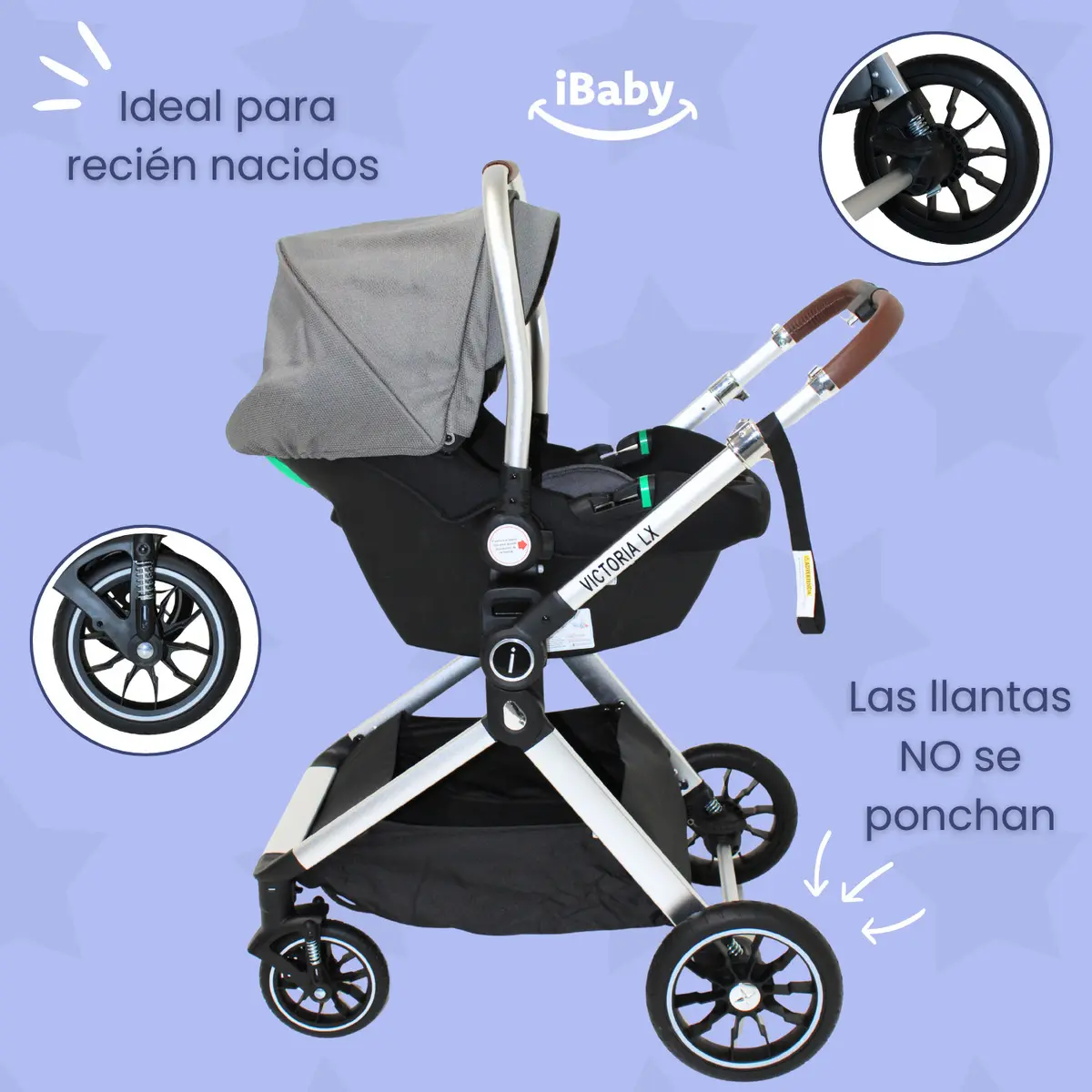 CARRIOLA TRAVEL SYSTEM IBABY Georgina GRIS - Imagen 6