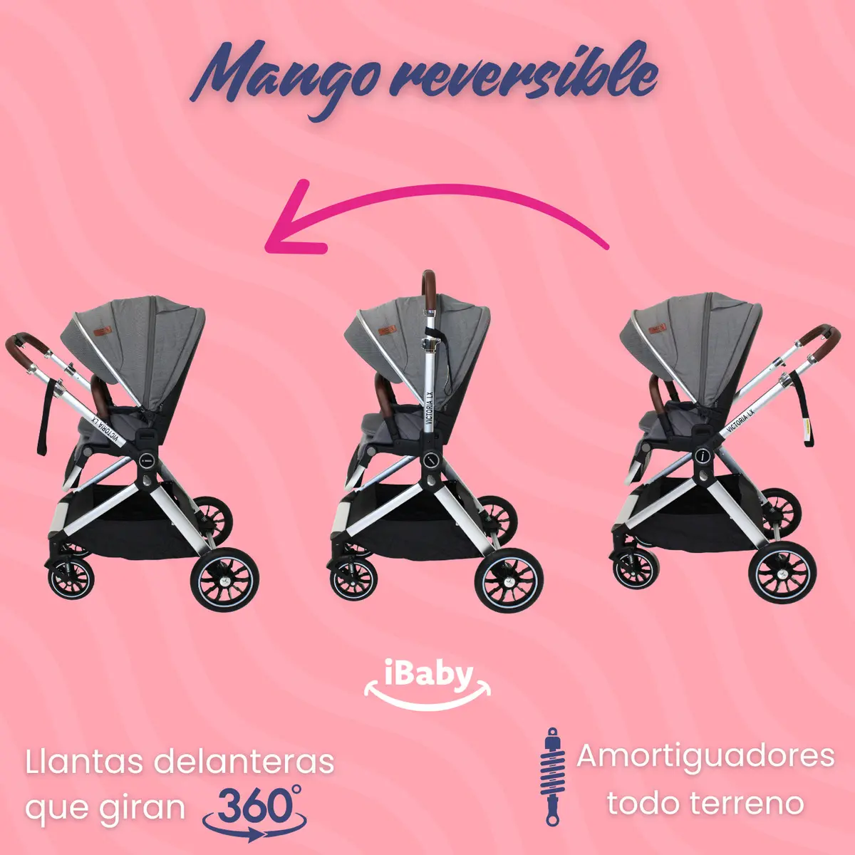 CARRIOLA TRAVEL SYSTEM IBABY Georgina GRIS - Imagen 4