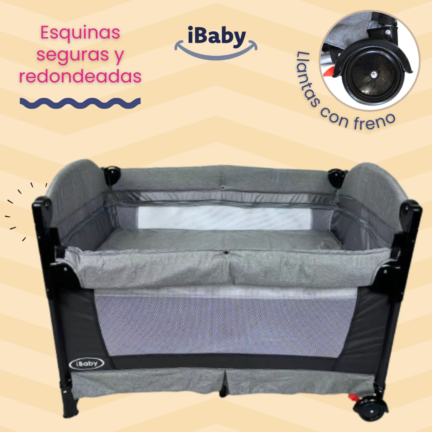 Cuna Corral Colecho TUSCANI Negro - Imagen 3