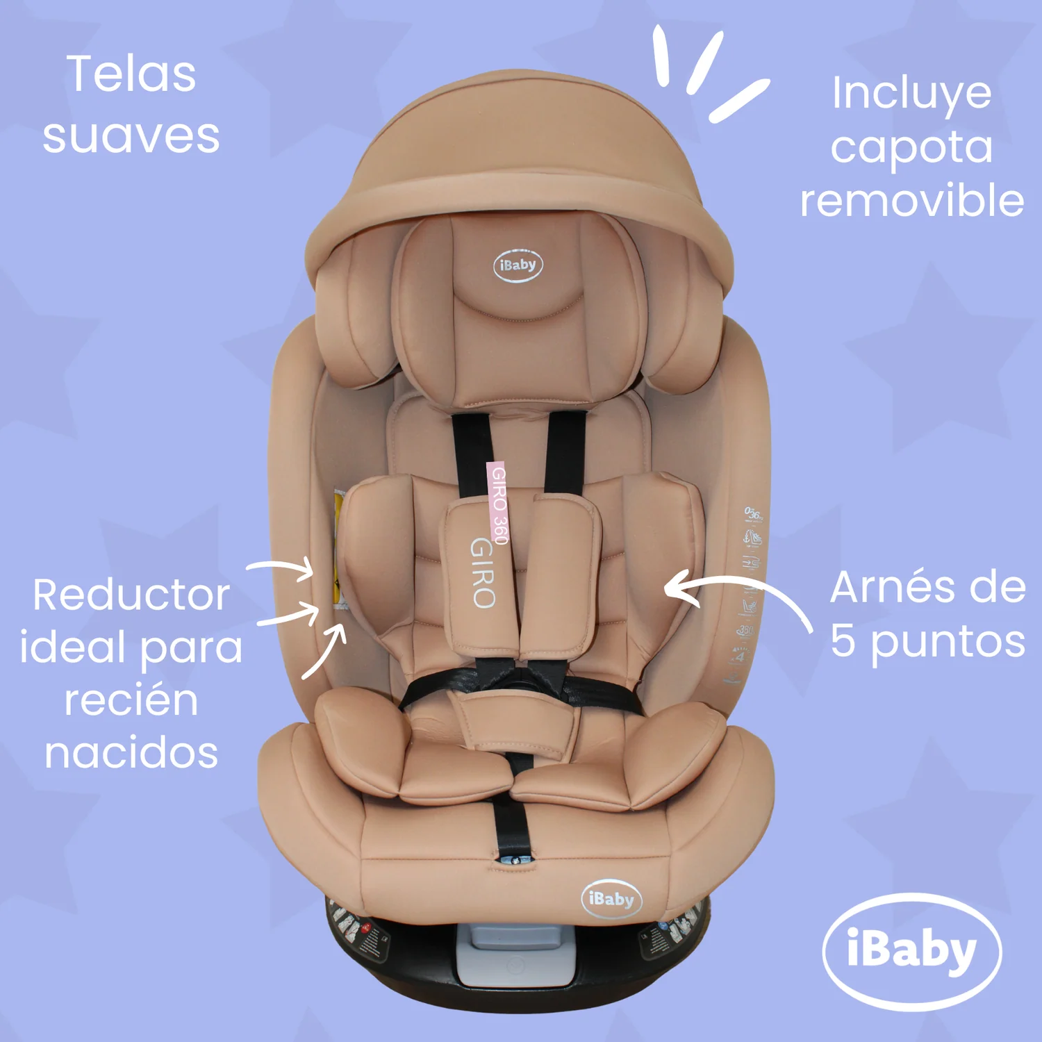 SILLA PARA AUTO IBABY GIRO 360° - Imagen 3
