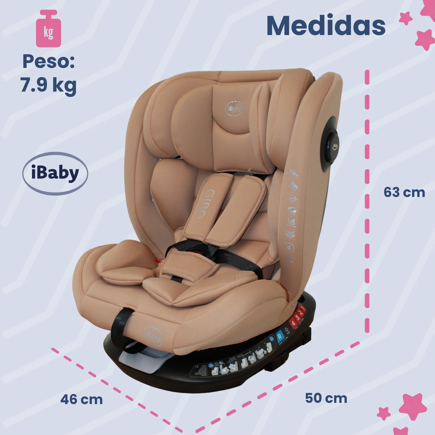 SILLA PARA AUTO IBABY GIRO 360° - Imagen 9